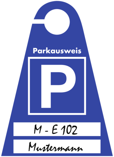 Parkausweis blanko zur Selbstbeschriftung, Kunststoff transparent, 120x165 mm