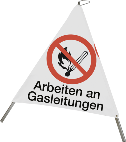 Faltsignal mit Symbol Feuer, offenes Licht und Rauchen verboten, 700 mm SL