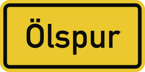 Ölspur, Aluminium, reflektierend RA1 (Typ 1), 600x300 mm