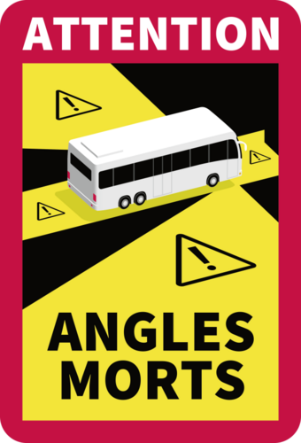 Aufkleber "ANGLES MORTS" Symbol BUS, Folie 895,Lam.gl., 250x170 (VE=3 Stück)