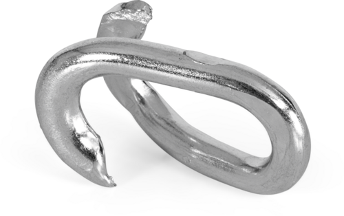 Not-/Verbindungsglied für Absperrketten, Stahl, Silber, 42x26x6 mm