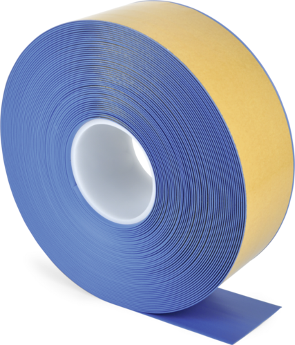 Bodenmarkierungsband WT-500 mit abgeschrägten Kanten, PVC, Blau, 75 mm x 25 m