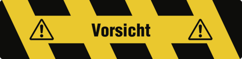 Trittschutz "Vorsicht", Alu, selbstklebend, Antirutsch, 150x610 mm
