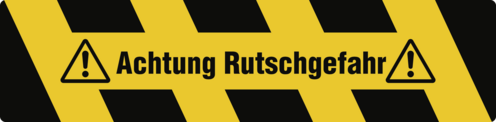 Trittschutz "Achtung Rutschgefahr", Alu, selbstklebend, Antirutsch, 150x610 mm