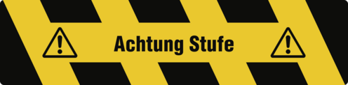 Trittschutz "Achtung Stufe", Alu, selbstklebend, Antirutsch, 150x610 mm