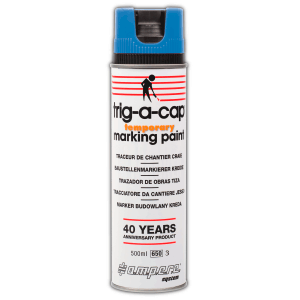 Baustellenmarkierer TRIG-A-CAP® TEMPORARY auf Kreidebasis, blau, 500 ml