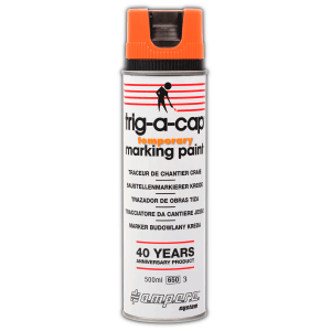 Baustellenmarkierer TRIG-A-CAP® TEMPORARY auf Kreidebasis, orange, 500 ml