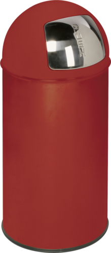 Abfallsammler D35 mit Einwurfklappe, Stahlblech, Rot, Ø 350 mm, 740 mm Höhe