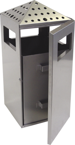 Abfall-Ascher Kombination PYRAMIDE, Edelstahl, Silber, 396x919x425 mm