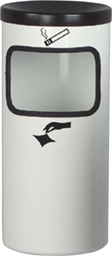 Boden-Abfall-Ascher Kombination RONDO, Stahl, Weiß, Ø 180 mm, Höhe 410 mm