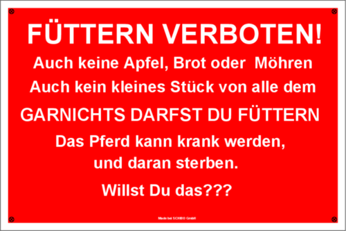 Füttern verboten
