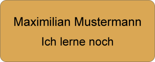 Namensschild Gravouni Alu gold 75x30mm  2-zeilig