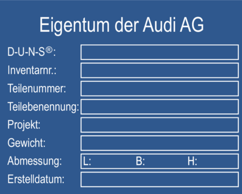 Typenschild Audi Eigentum 100x80x1,0 Typenschild Audi Eigentum 100x80x1,0