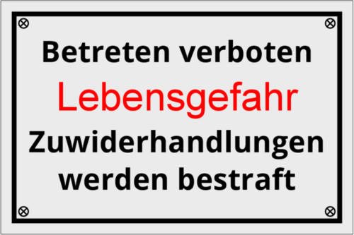 Betreten verboten 150x100x1mm Betreten verboten 150x100x1mm