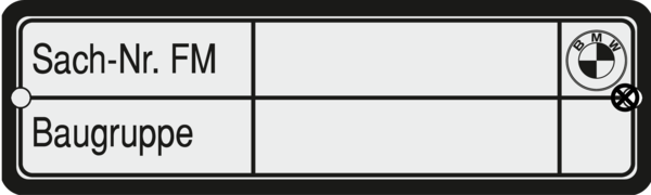 Typenschild BMW 80x24x1,5mm R3 2 Bohrungen