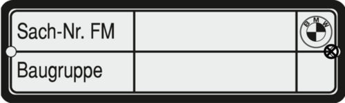 Typenschild BMW 80x24x1,5mm R3 2 Bohrungen Typenschild BMW 80x24x1,5mm R3 2 Bohrungen