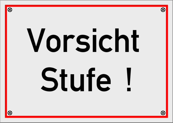 Vorsicht Stufe 175x125x1mm