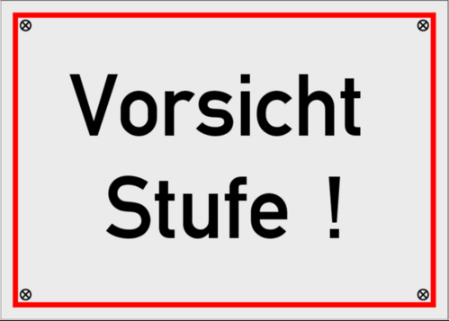 Vorsicht Stufe 175x125x1mm Vorsicht Stufe 175x125x1mm