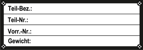 Typenschild VW 105x37x1,0mm, Ecken spitz Typenschild VW 105x37x1,0mm, Ecken spitz