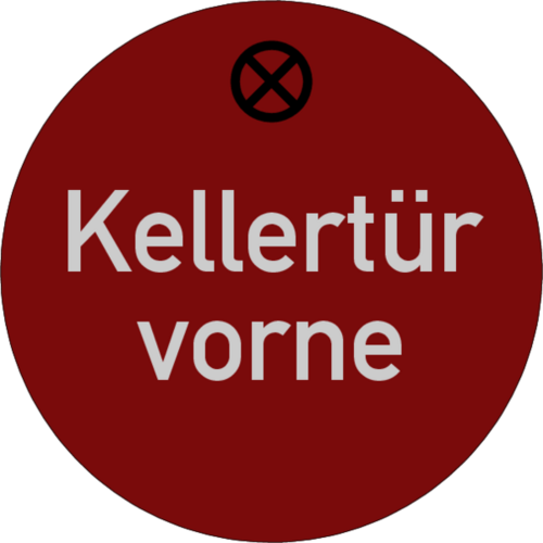 Schlüsselanhänger Ø 30 mm Aluminium rot matt mit Textgravur 2-zeilig