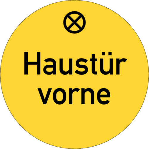 Schlüsselanhänger Ø 30 mm Kunststoff gelb mit Textgravur 2-zeilig