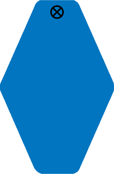 Schlüsselanhänger Raute Kunststoff blau blanko