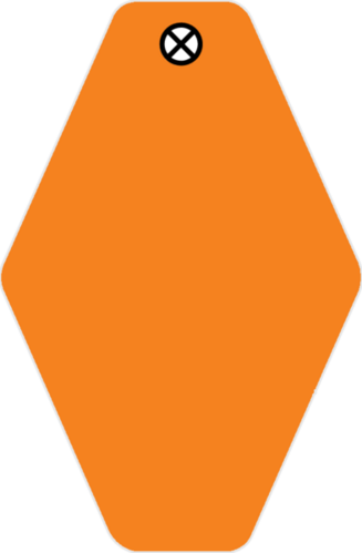 Schlüsselanhänger Raute Kunststoff orange blanko