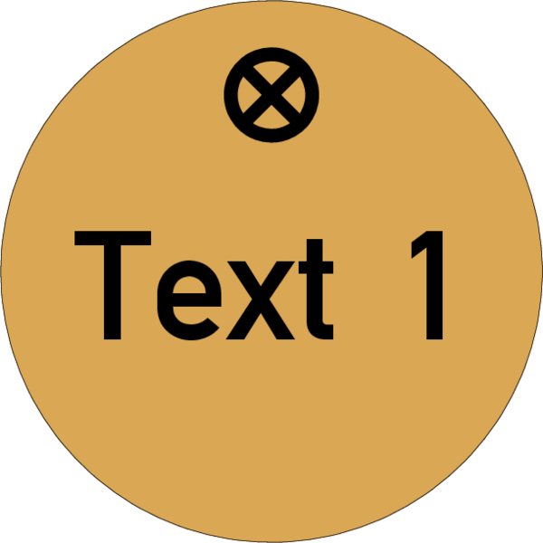 Werkzeugmarke Ø 20 mm Aluminium gold matt mit Textgravur