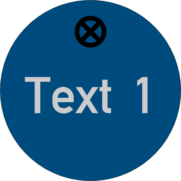 Werkzeugmarke Ø 20 mm Aluminium blau matt mit Textgravur