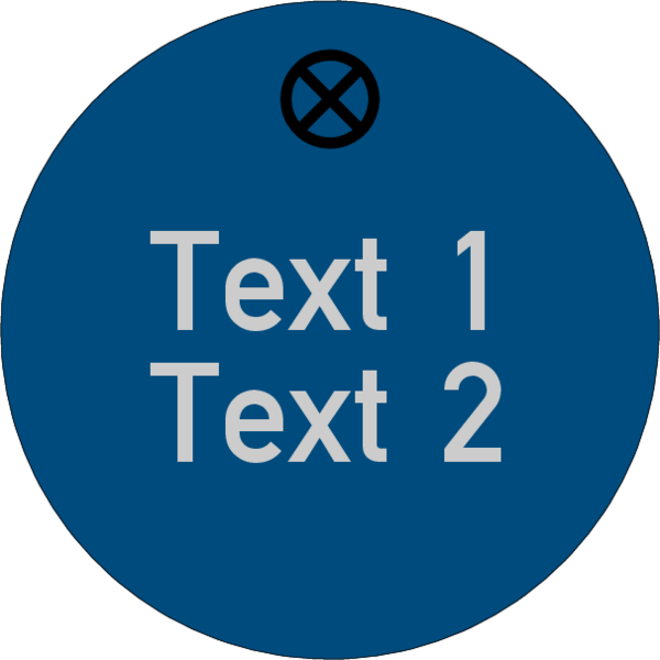Werkzeugmarke Ø 30 mm Aluminium blau matt mit Textgravur