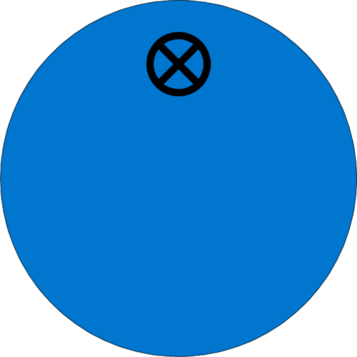 Werkzeugmarke Ø 25 mm Kunststoff blau blanko