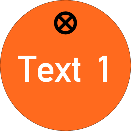 Werkzeugmarke Ø 20 mm Kunststoff orange mit Textgravur
