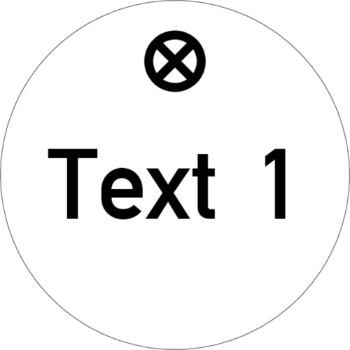 Werkzeugmarke Ø 20 mm Kunststoff weiß mit Textgravur
