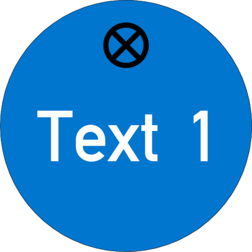 Werkzeugmarke Ø 25 mm Kunststoff blau mit Textgravur
