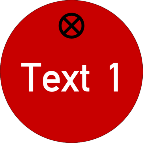 Werkzeugmarke Ø 25 mm Kunststoff rot mit Textgravur