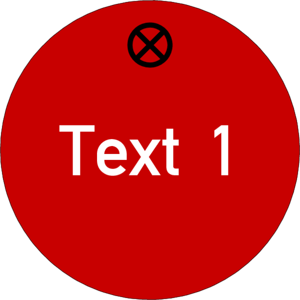 Werkzeugmarke Ø 30 mm Kunststoff rot mit Textgravur