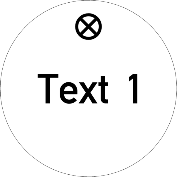 Werkzeugmarke Ø 30 mm Kunststoff weiß mit Textgravur