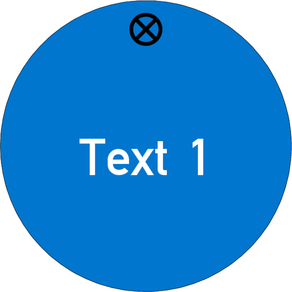 Werkzeugmarke Ø 40 mm Kunststoff blau mit Textgravur
