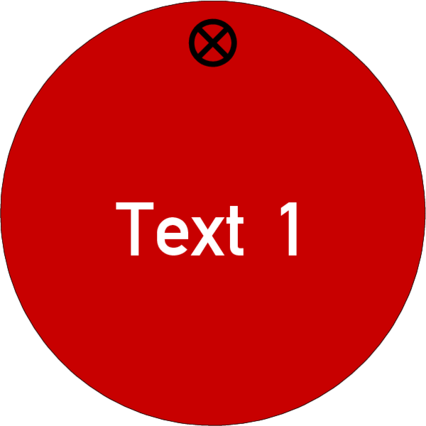 Werkzeugmarke Ø 40 mm Kunststoff rot mit Textgravur