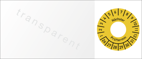 Kabelprüfplakette Nächster Prüftermin 2026-2031, Folie, 60x25 mm, 10 Stück/Bogen