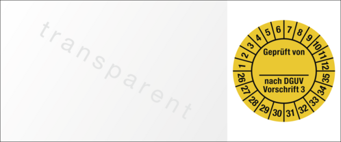Kabelprüfplakette Geprüft...DGUV Vorschr. 3, 2026-2035, Folie, 60x25mm,10St./Bo.
