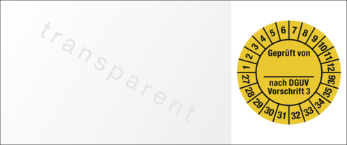 Kabelprüfplakette Geprüft...DGUV Vorschr. 3, 2027-2036, Folie, 60x25mm,10St./Bo.