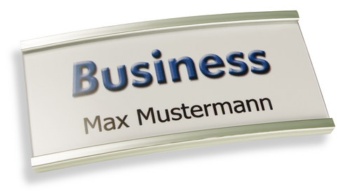 Namensschild Business Silber matt galvanisiert mit Magnetbefestigung
