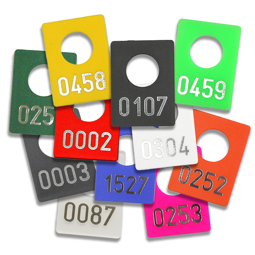 Geprägte Garderobenmarken - je 100 Stück - Aktion Stückpreis ab 0,31 €